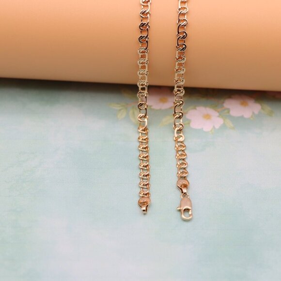 "Classic Link Rose Gold Chain Necklace Elegant Shine, XPNL0129 - Picture 9 of 12